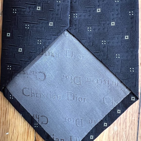 Vintage Dior Silk Black Motif Tie - Picture 3 of 7